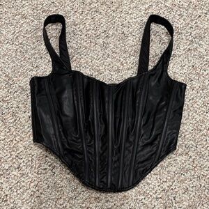 Bardot “leather” Corset Top